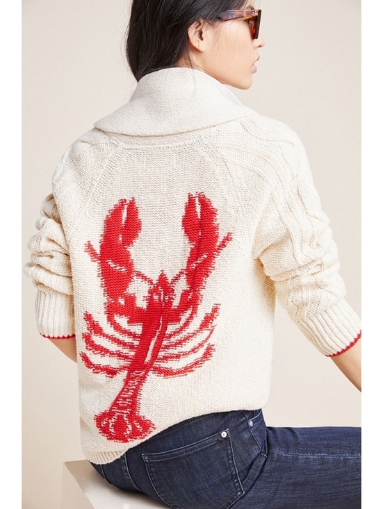 Anthropologie Sweaters - Anthropologie Maeve Lobster Knit Cardigan Medium